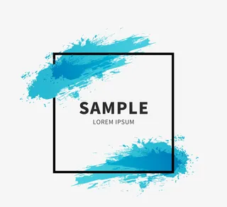 水墨喷溅创意文本框姓免抠