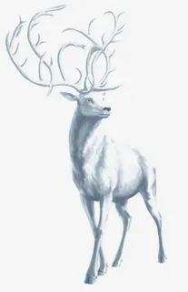 梦幻白色麋鹿  发光免抠