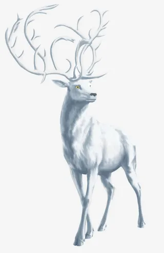 梦幻白色麋鹿  发光免抠