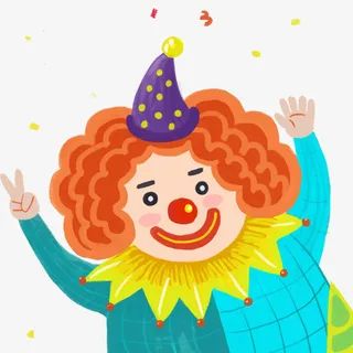 彩色可爱装饰小丑设计图免抠