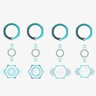 蓝色圆环数据免抠