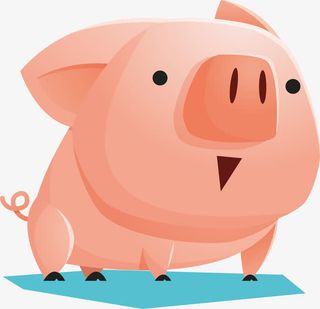 卡通动物小猪矢量免抠
