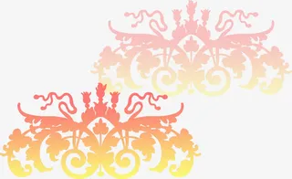 经典中式渐变花纹免抠