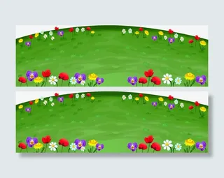 矢量手绘草地免抠