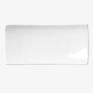 白色质感装饰长形盘子设计图免抠