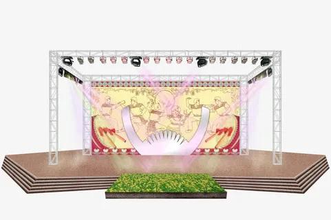 鼓乐背景幕布装饰舞台