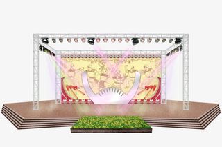 鼓乐背景幕布装饰舞台