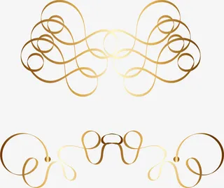 大气金色线条免抠