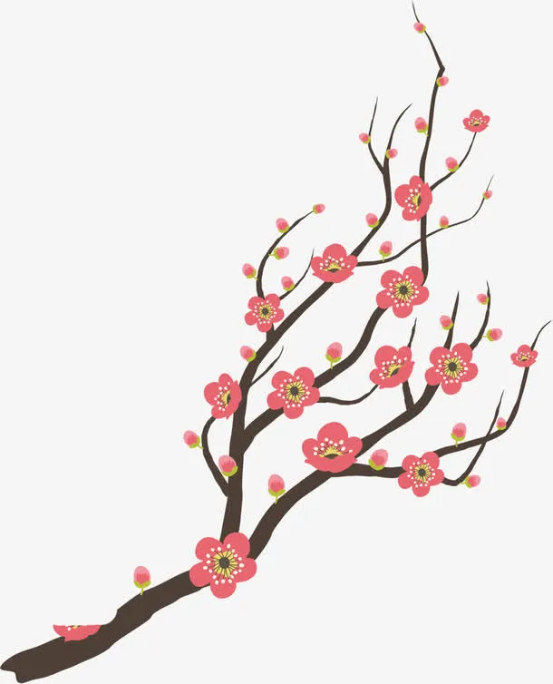 春天梅花创意卡通免抠