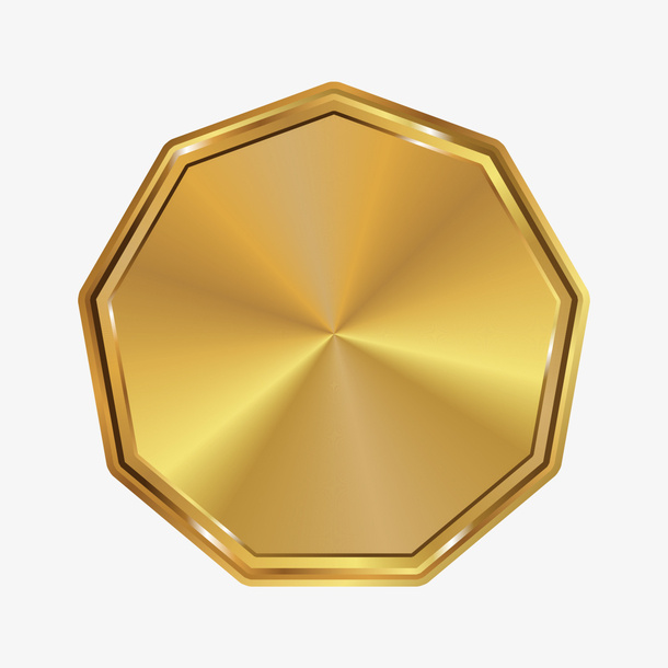 金色方形标志免抠