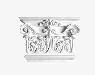 雕花罗马柱柱头免抠