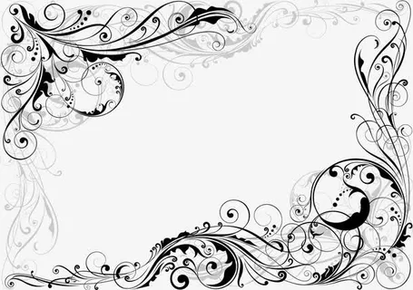 黑色简约树藤边框纹理免抠