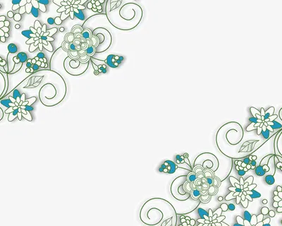 矢量蓝白色花纹免抠