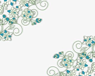 矢量蓝白色花纹免抠