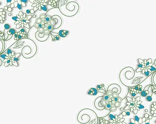 矢量蓝白色花纹免抠