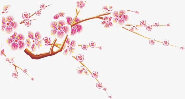 水墨风格创意合成梅花免抠