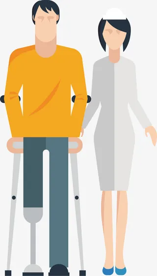 扶着装了假肢的病人免抠