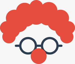 卡通红发小丑面具免抠