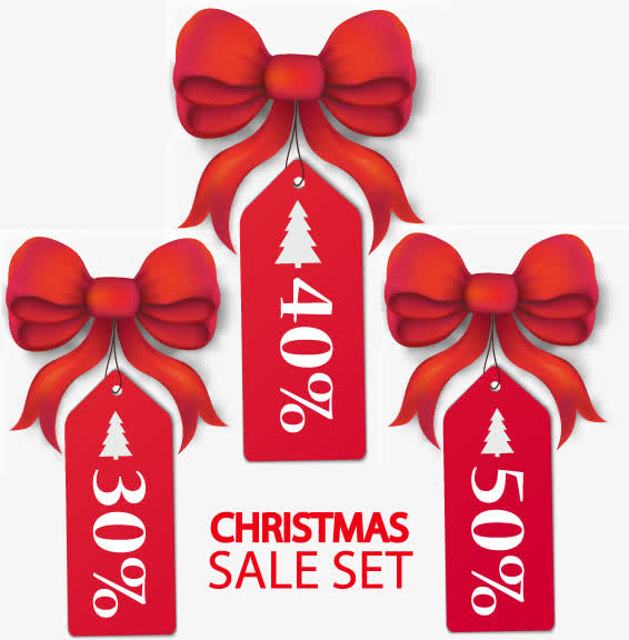 圣诞促销吊牌矢量素材免抠
