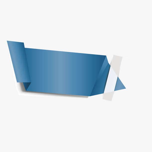 矢量蓝色立体箭头便条免抠