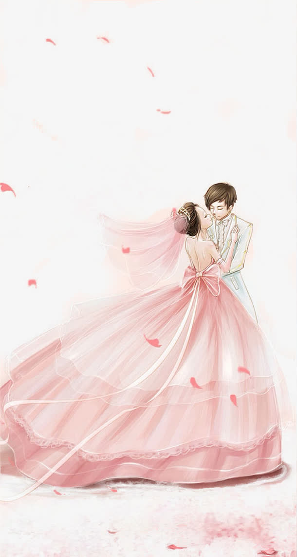 唯美手绘插画免抠
