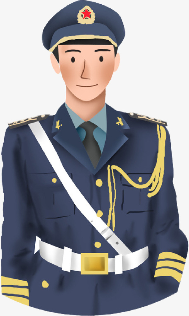 手绘空军仪仗队免抠