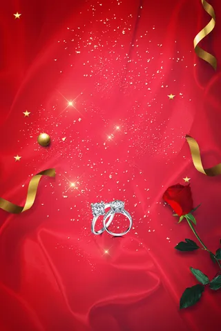 红色喜庆七夕情人节我们结婚吧海报背景素材高清另类其他背景