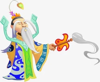 手绘神人太白金星人物免抠