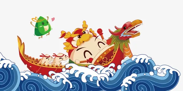 卡通端午龙舟PSD免抠