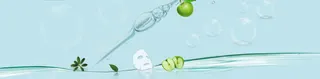 淘宝化妆品护肤品面膜清新水珠背景banner
