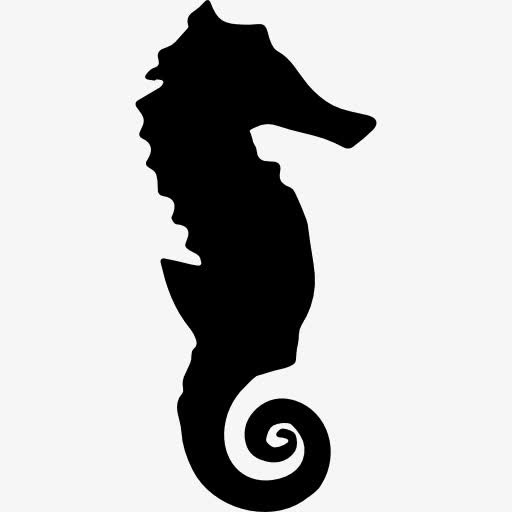 海马的剪影图标免抠