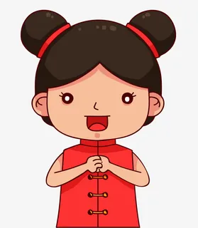 春节拜年的小女孩免抠