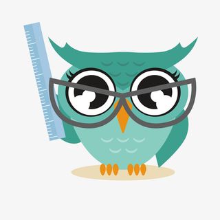 戴眼镜绿色猫头鹰老师免抠