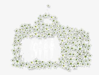 浅色唯美清新花纹包形状装饰图案免抠