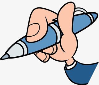 卡通手拿笔免抠