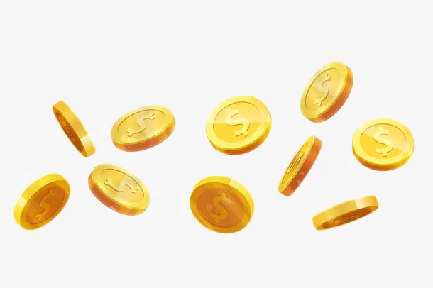 飞舞飘散的金币免抠