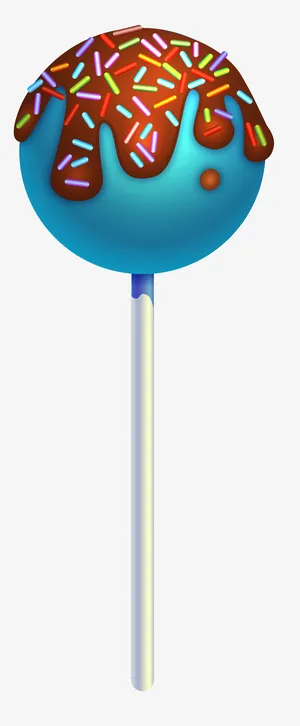 蓝色立体美味棒棒糖免抠