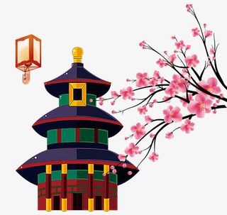 宝塔和孔明灯免抠