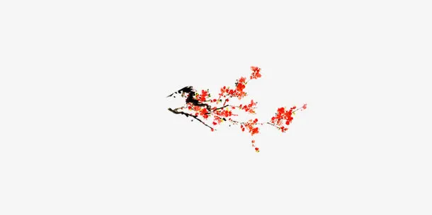 水墨风格梅花免抠