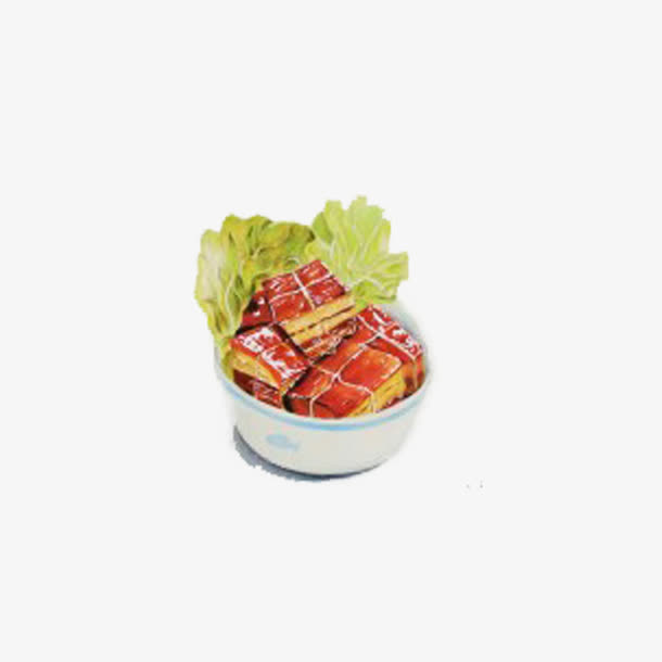 中国传统美食餐饮手绘红烧肉产品免抠