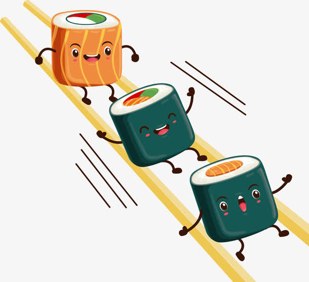 创意寿司卡通元素免抠