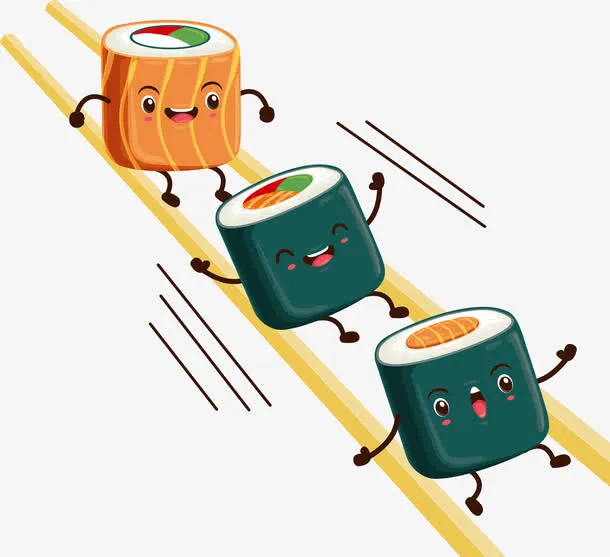 创意寿司卡通元素免抠