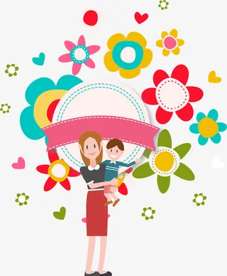 38妇女节温馨主题海报装饰免抠