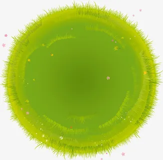 绿色环保草地圆形设计免抠