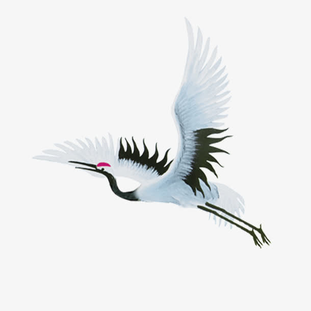白鹤装饰图案免抠