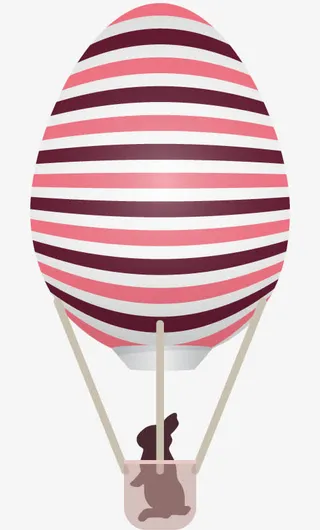 卡通创意彩蛋热气球免抠