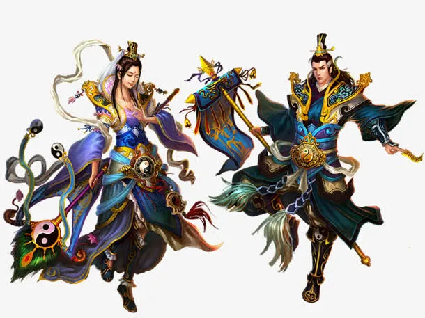 男女战士古风立绘免抠