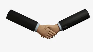 C4D 握手 手势 西装免抠