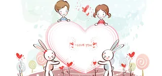 手绘卡通七夕背景高清