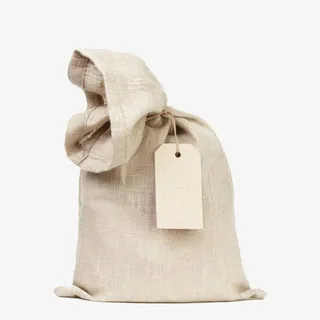 黄色麻布束口袋免抠